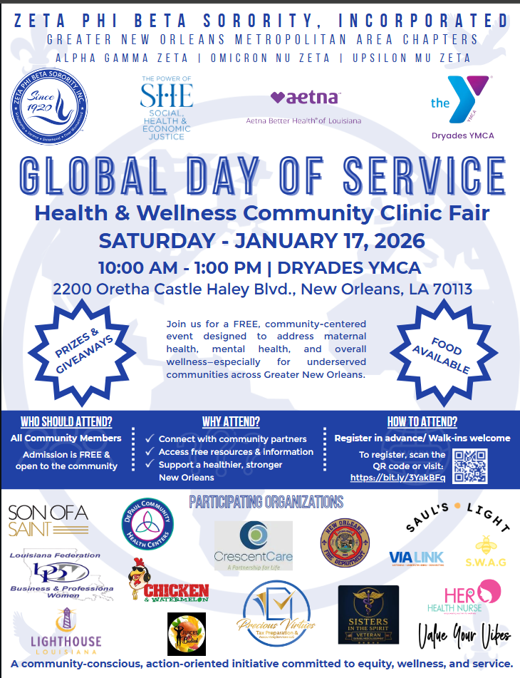 Zeta Phi Beta Sorority, Inc. Global Day of Service Health & Wellness Community Clinic Fair